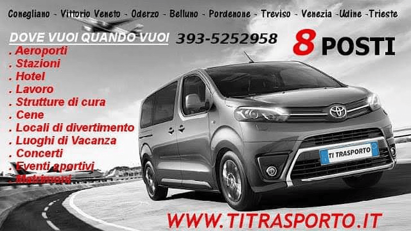 TI TRASPORTO TAXI NCC (Low Cost) Conegliano Oderzo Vittorio Veneto Pordenone Belluno Treviso Venezia Trieste Aviano Sacile Mestre Cortina