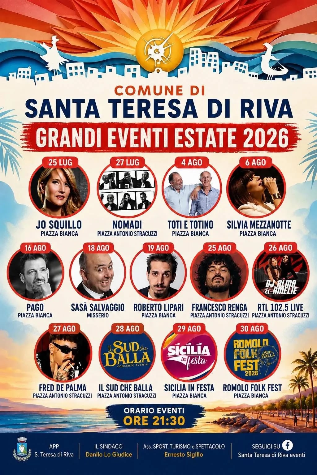 Grandi Eventi Estate Santa Teresa di Riva 2026