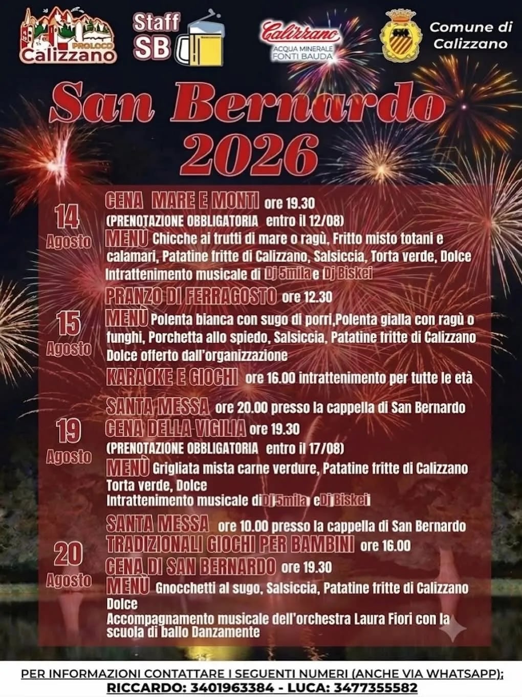 Locandina San Bernardo 2026 a Calizzano (Savona)