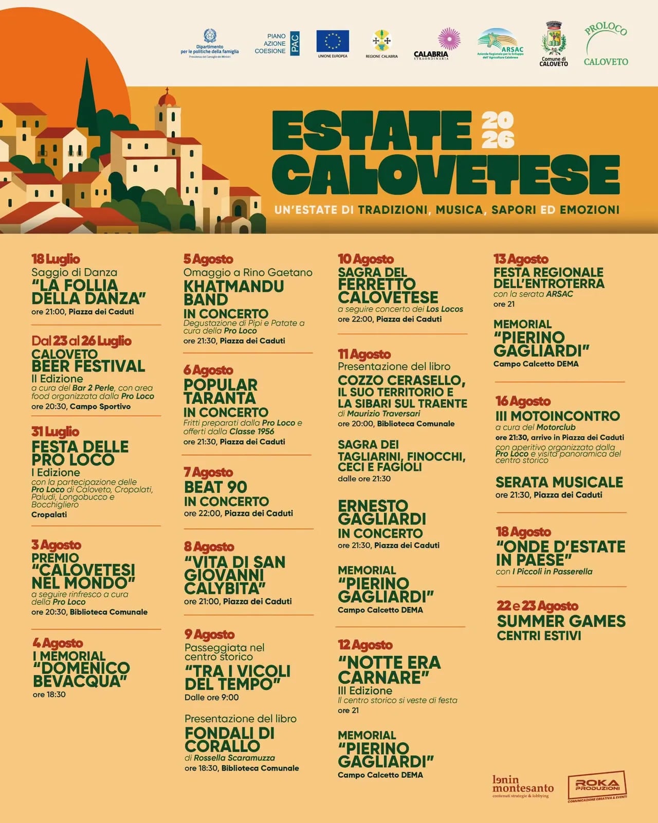 Locandina Summer Games Centri Estivi 2026 a Caloveto (Cosenza)