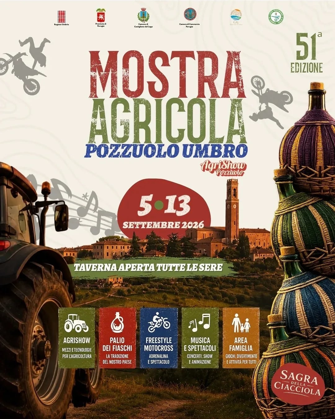 Locandina 51ª Mostra Agricola Pozzuolo Umbro 2026 a Castiglione del Lago (Perugia)
