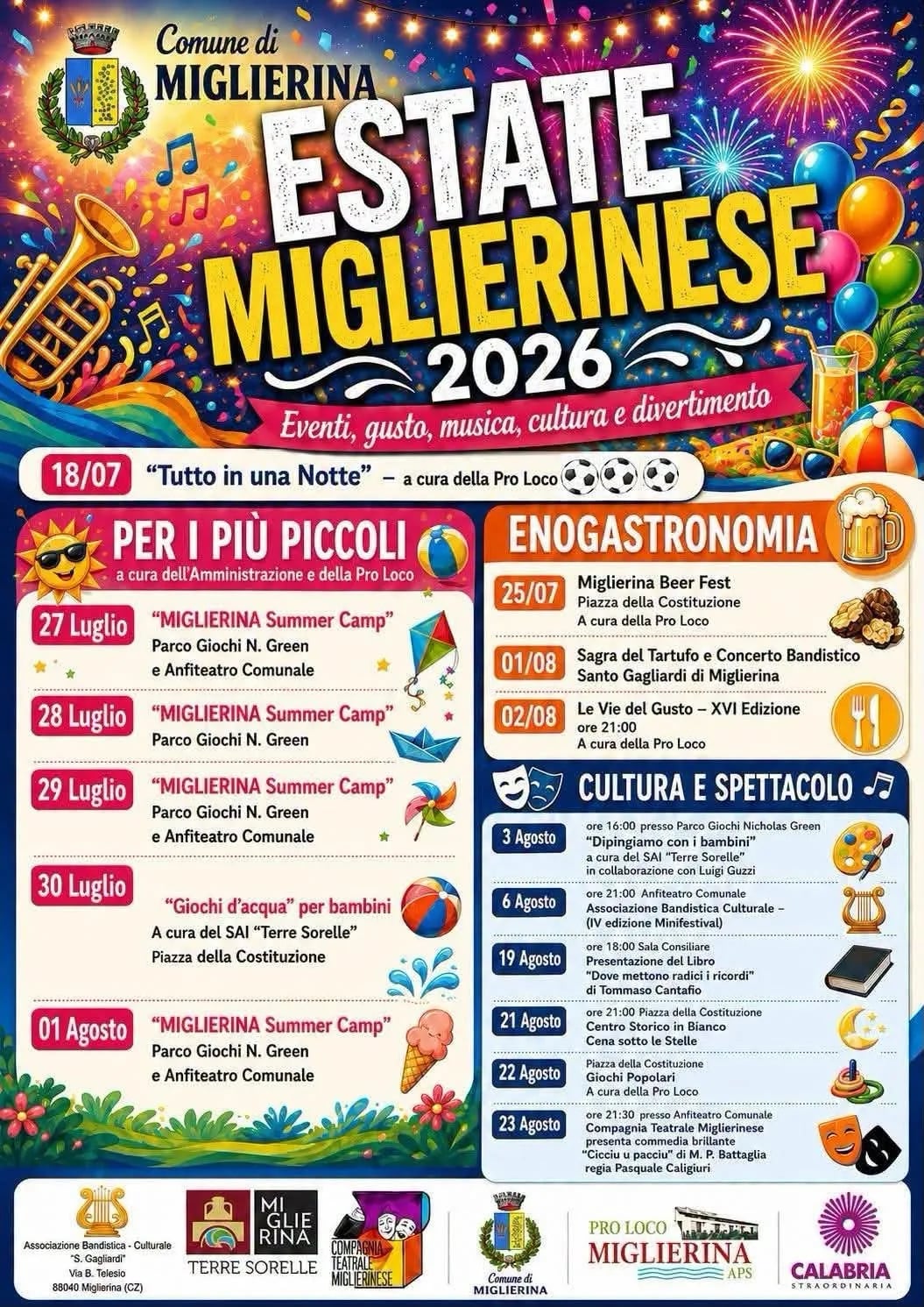 Locandina Giochi Popolari 2026 a Miglierina (Catanzaro)