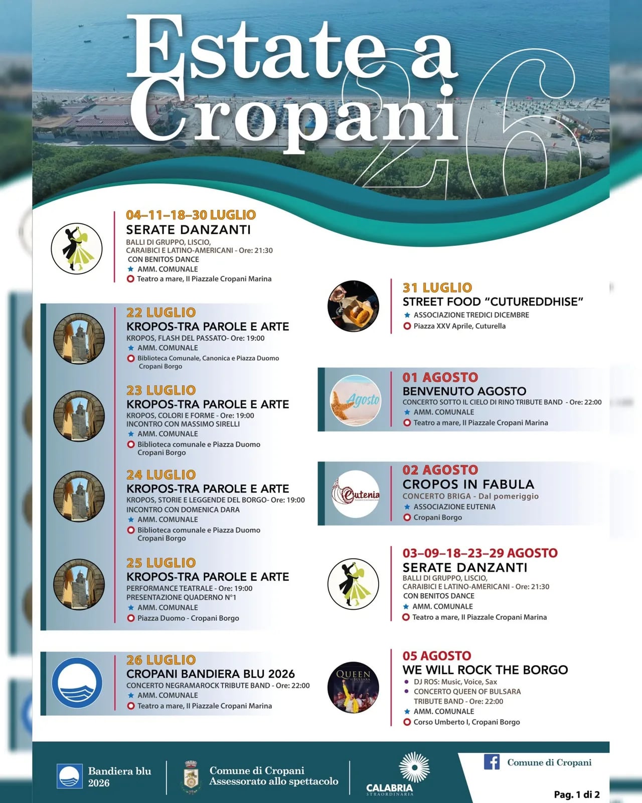 Locandina Serate Danzanti 2026 a Cropani (Catanzaro)