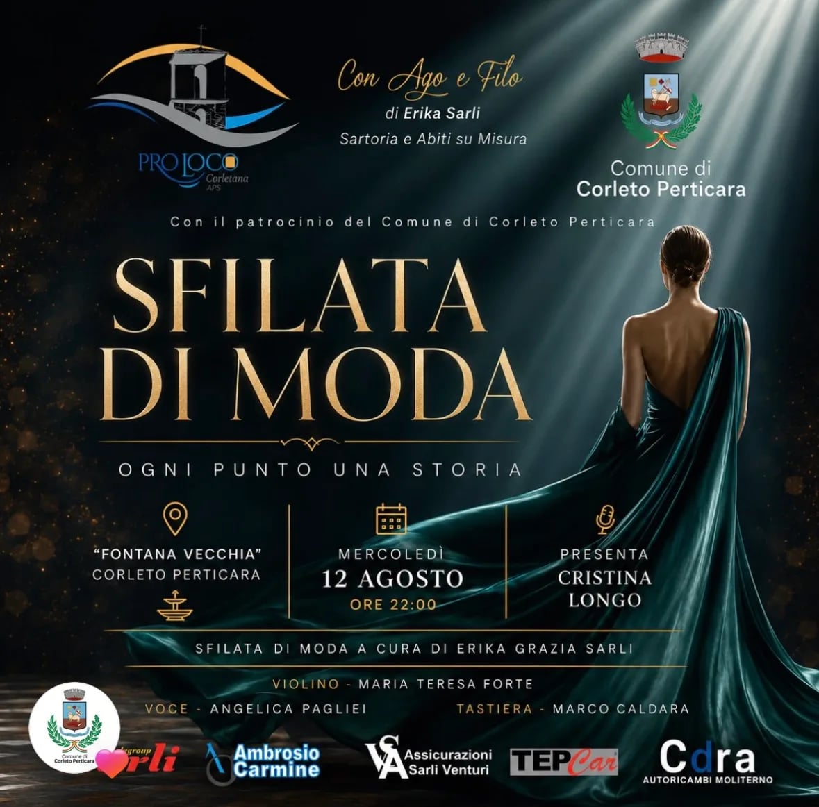 Locandina Sfilata di Moda Corleto Perticara 2026 a Corleto Perticara (Potenza)