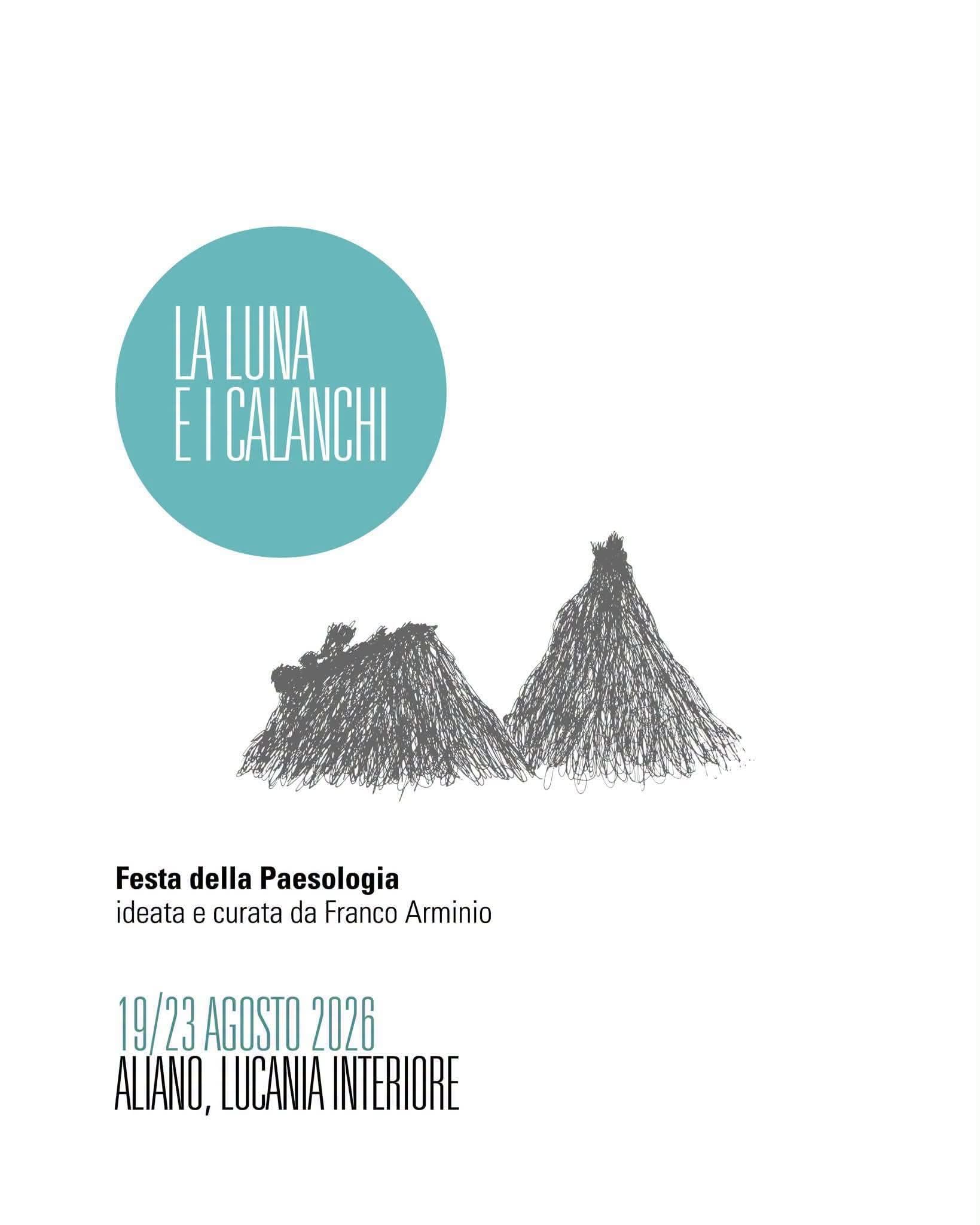 Locandina Luna ai calanchi festa della paesologia 2026 a Aliano (Matera)