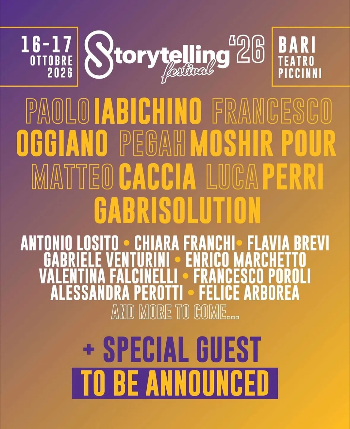 Locandina Storytelling Festival 2026 a Bari (Bari)