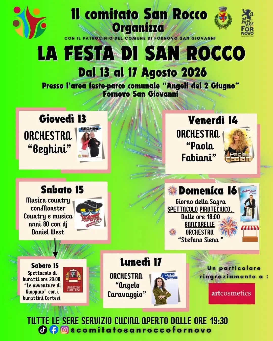Locandina Festa di San Rocco: Orchestra Angelo Caravaggio 2026 a Fornovo San Giovanni (Bergamo)