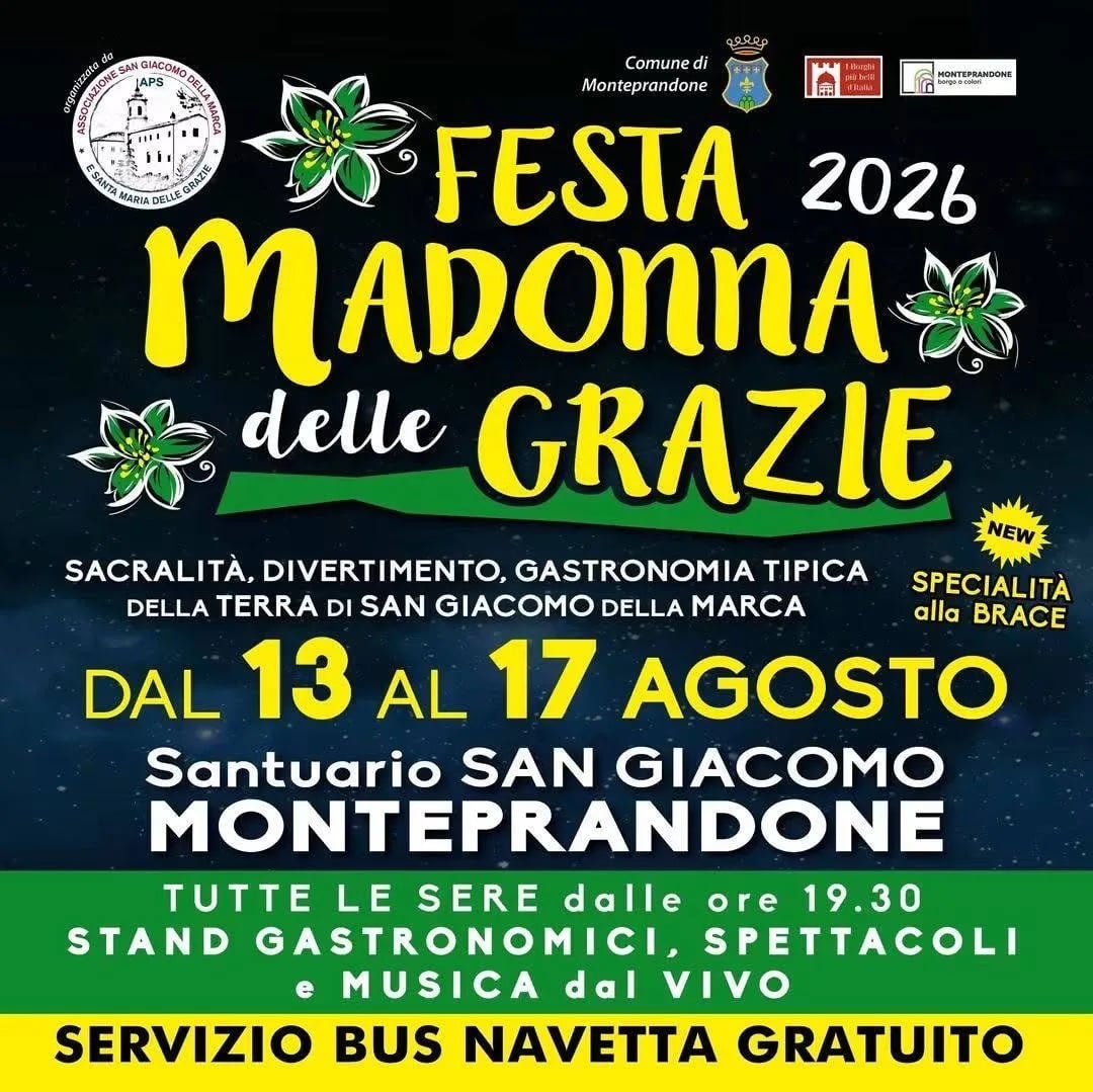 Locandina Festa Madonna delle Grazie 2026 a Monteprandone (Ascoli Piceno)