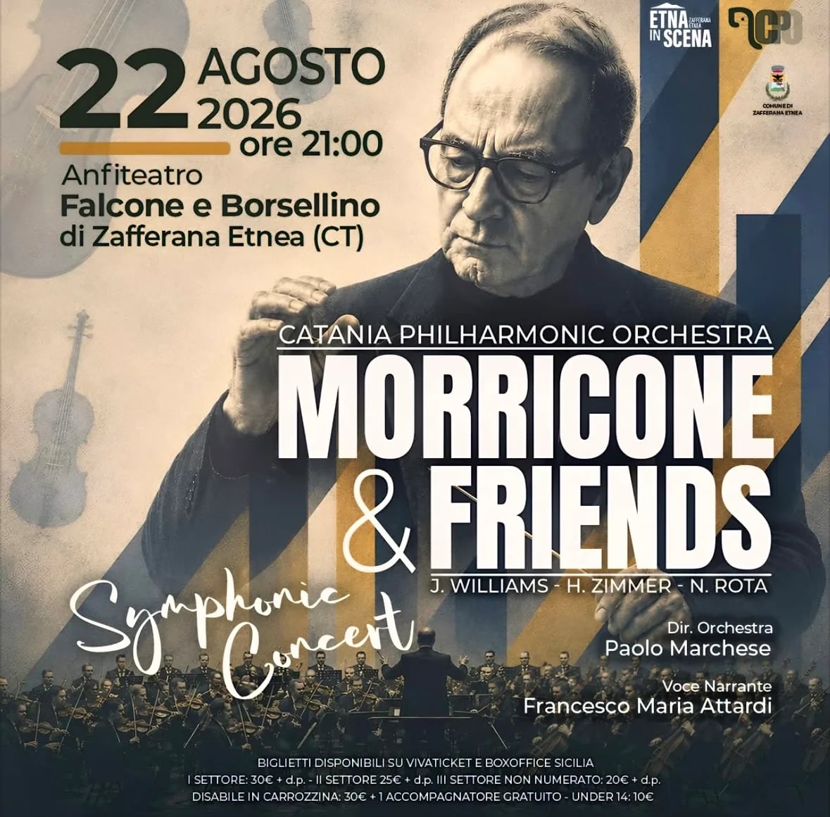 Locandina Morricone & Friends 2026 a Zafferana Etnea a Zafferana Etnea (Catania)