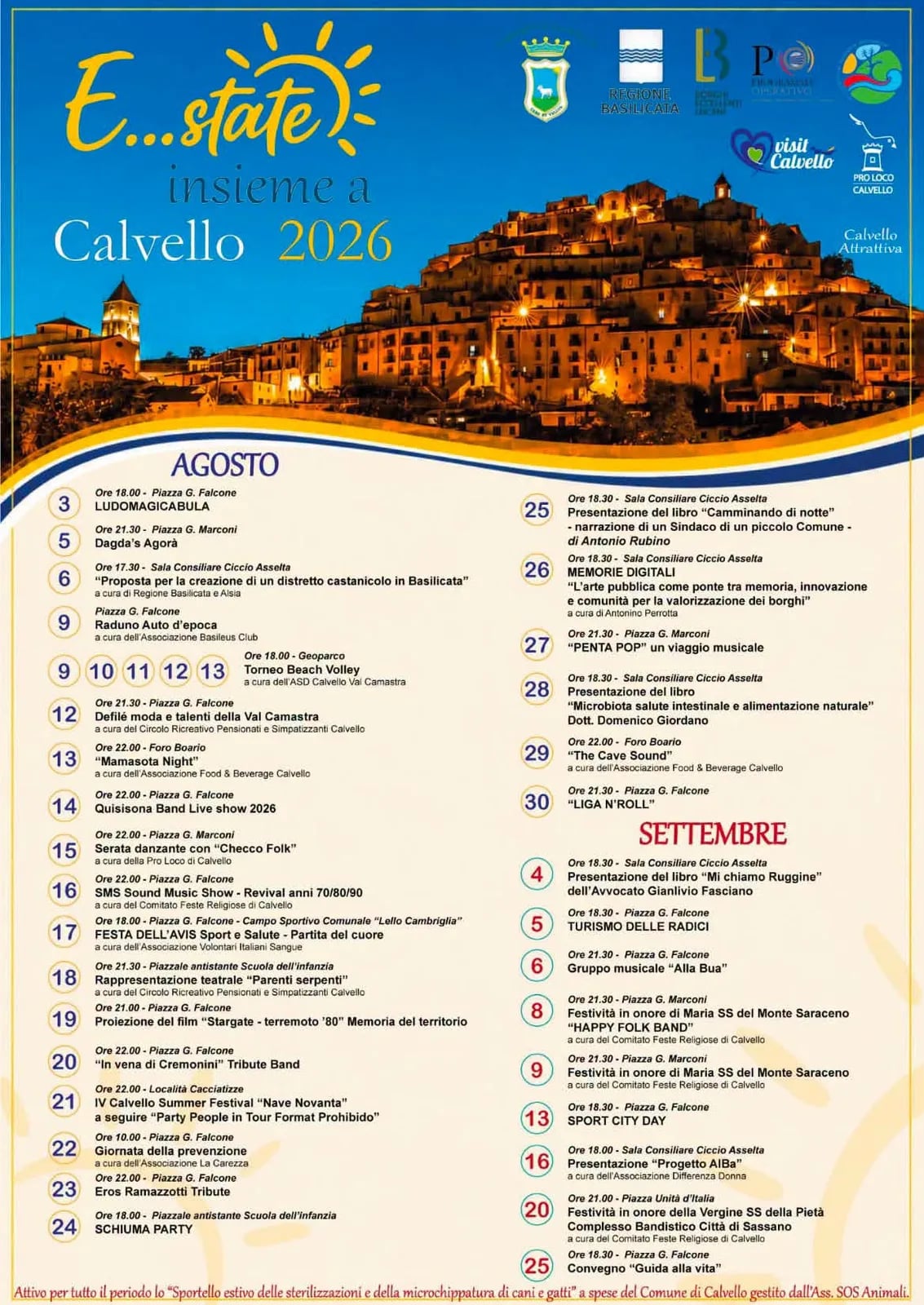 Locandina IV Calvello Summer Festival “Nave Novanta” 2026 a Calvello (Potenza)