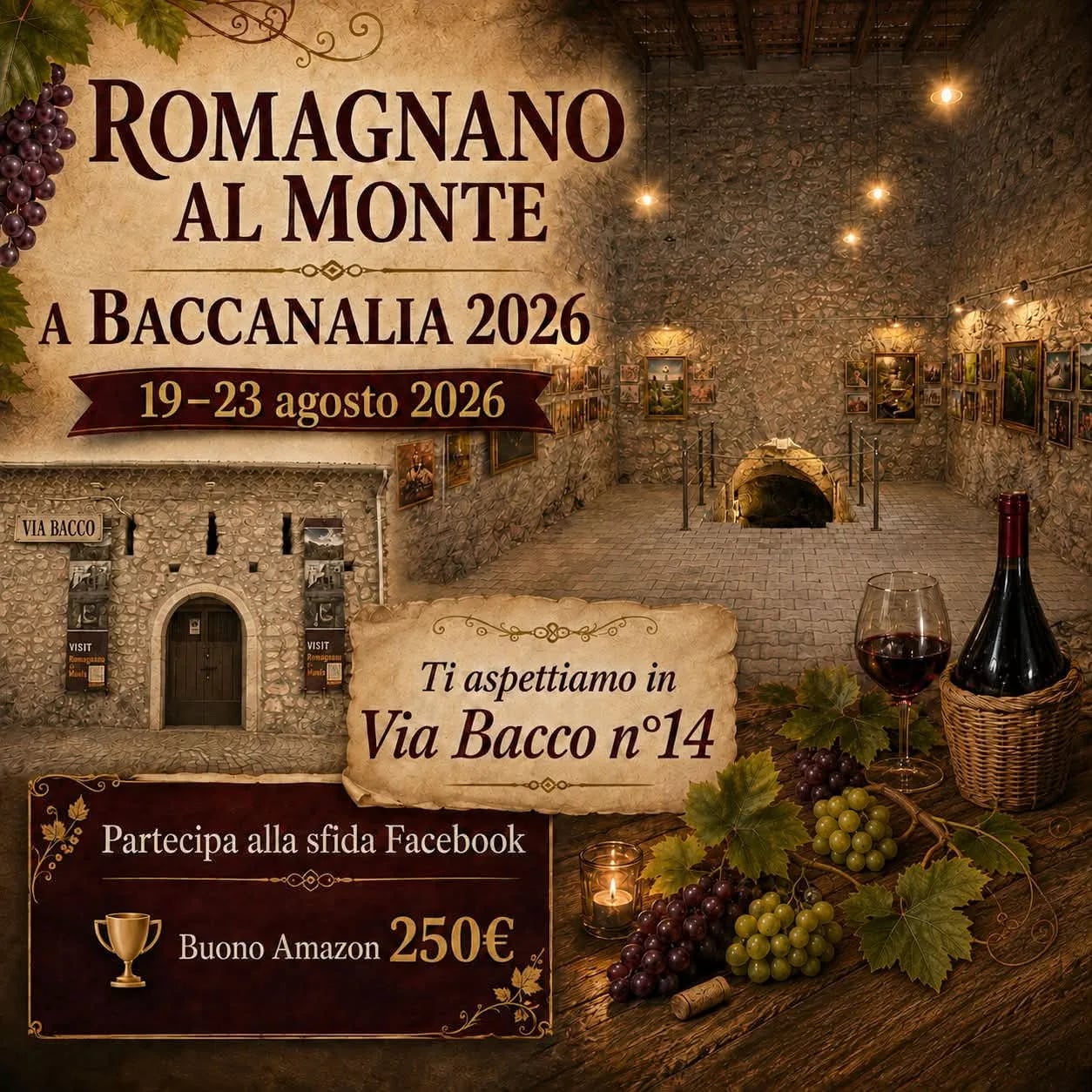 Locandina Romagnano al Monte a Baccanalia 2026 a Romagnano al Monte (Salerno)