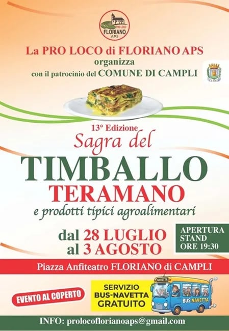 Locandina 13ª Sagra del Timballo Teramano 2026 a Campli (Teramo)