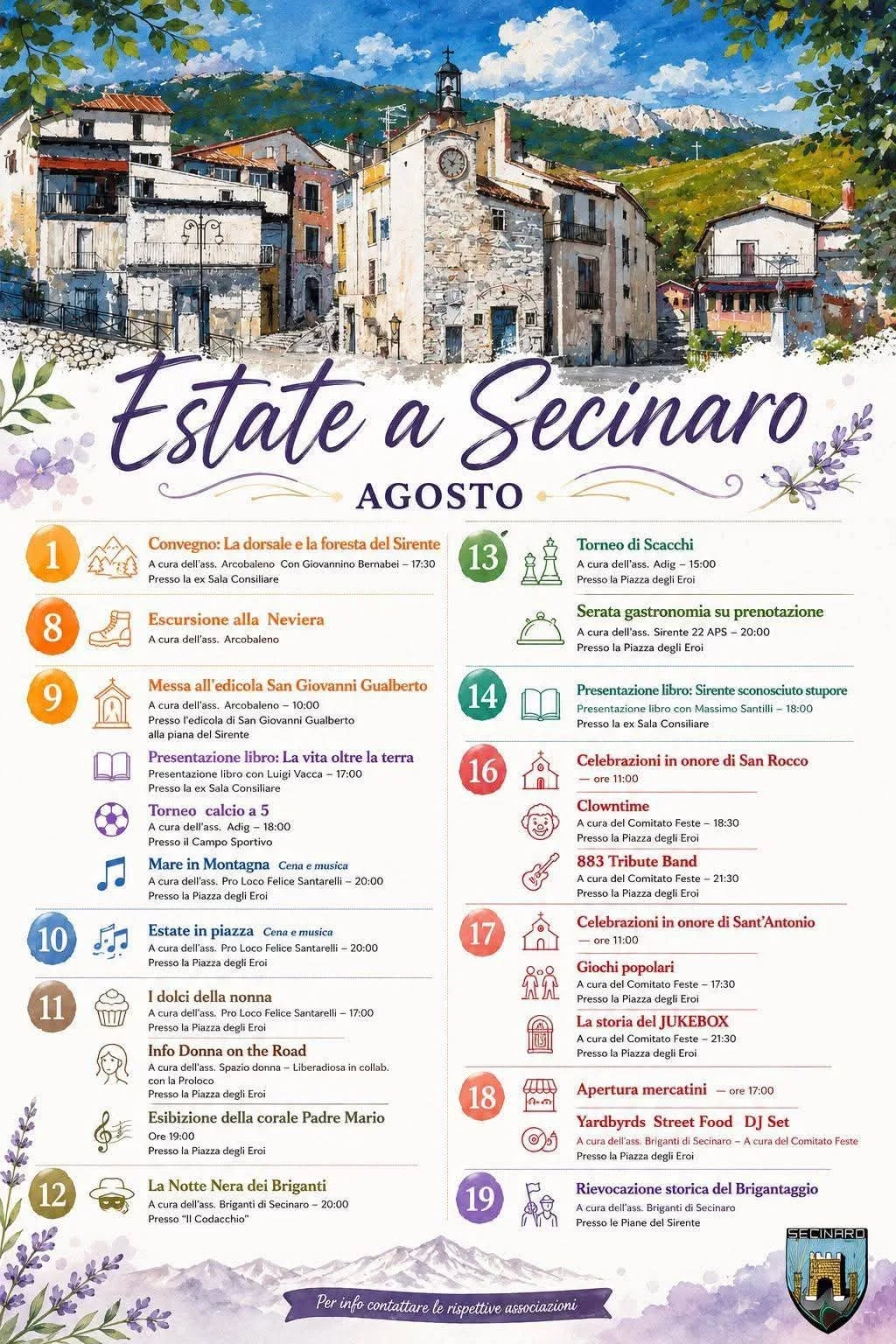 Locandina Estate a Secinaro 2026 a Secinaro (L'aquila)