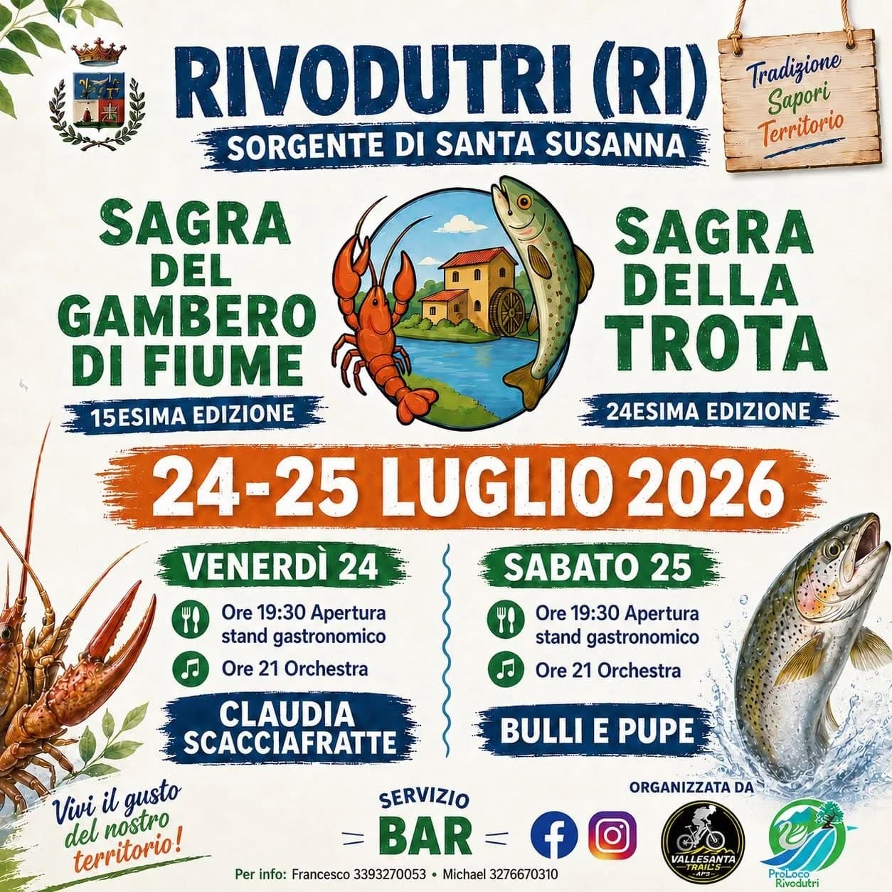 Sagra del Gambero di Fiume e Sagra della Trota 2026