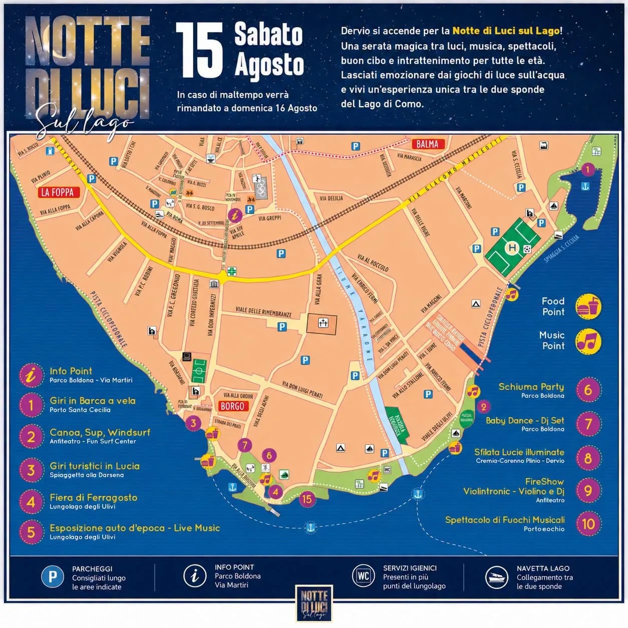 Locandina Notte di Luci — FireShow Violintronic 2026 a Dervio (Lecco)