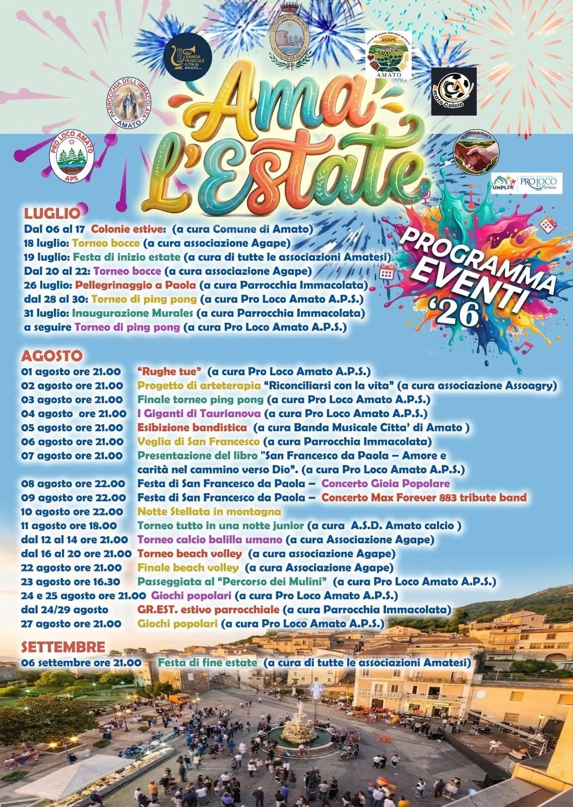 Locandina Colonie estive 2027 a Amato (Catanzaro)