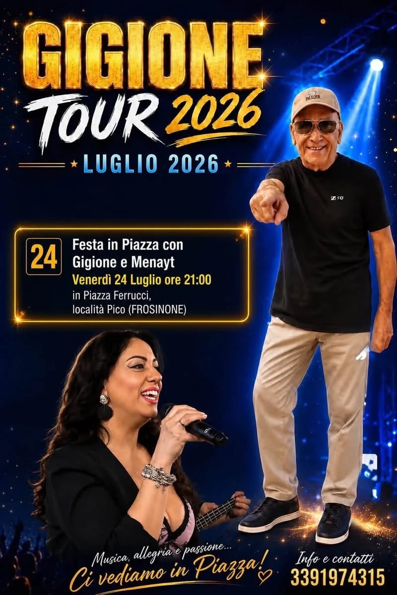 Gigione Tour 2026 - Festa in Piazza 24 Luglio