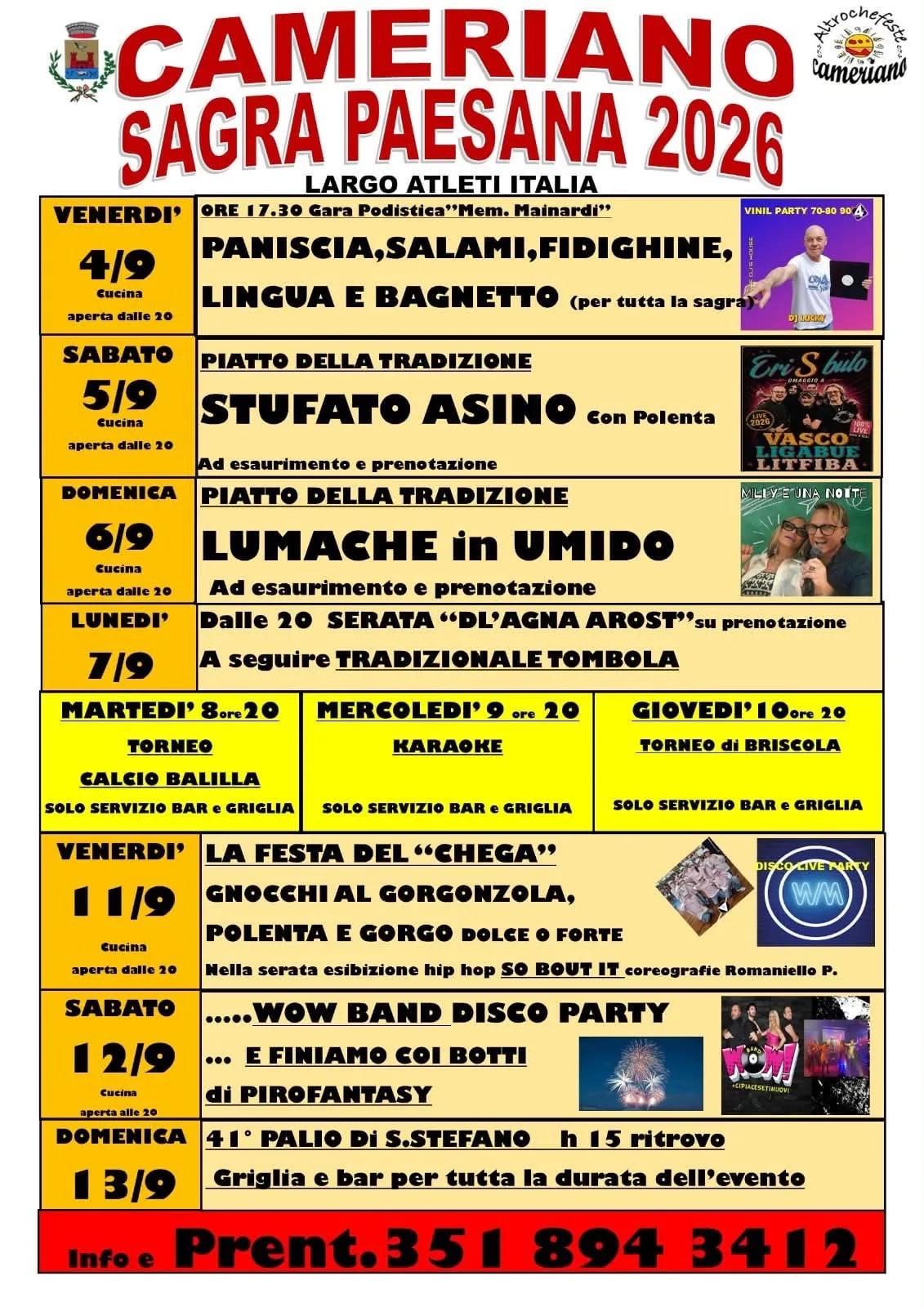 Locandina Gara Podistica Mem. Mainardi 2026 a Casalino (Novara)