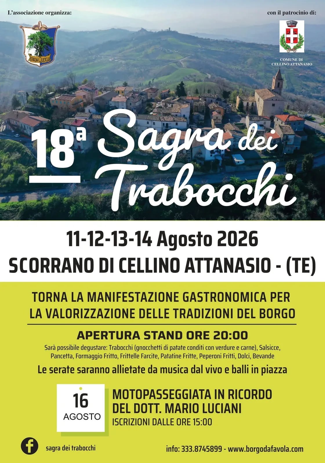 Locandina 18ª Sagra dei Trabocchi 2026 a Cellino Attanasio (Teramo)
