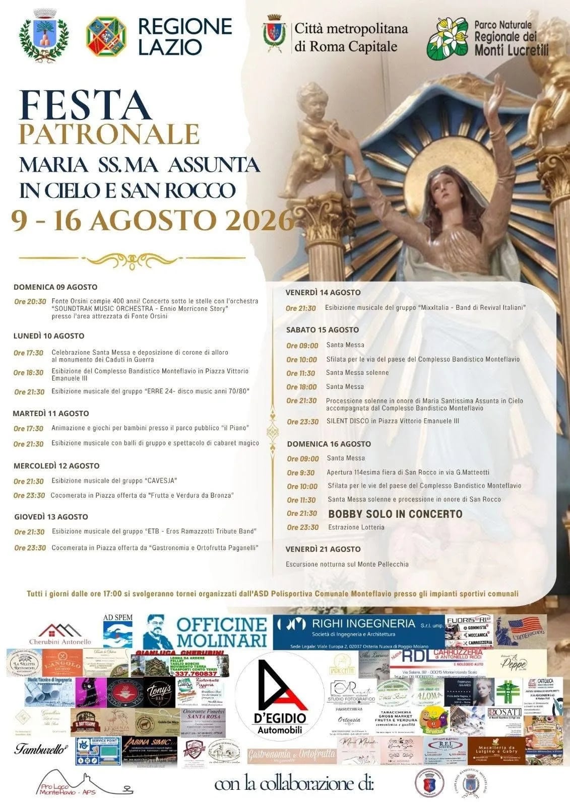 Locandina Santa Messa solenne 2026 a Monteflavio (Roma)