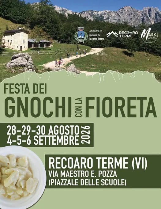 Locandina Festa dei Gnocchi con la Fioreta 2026 a Recoaro Terme (Vicenza)