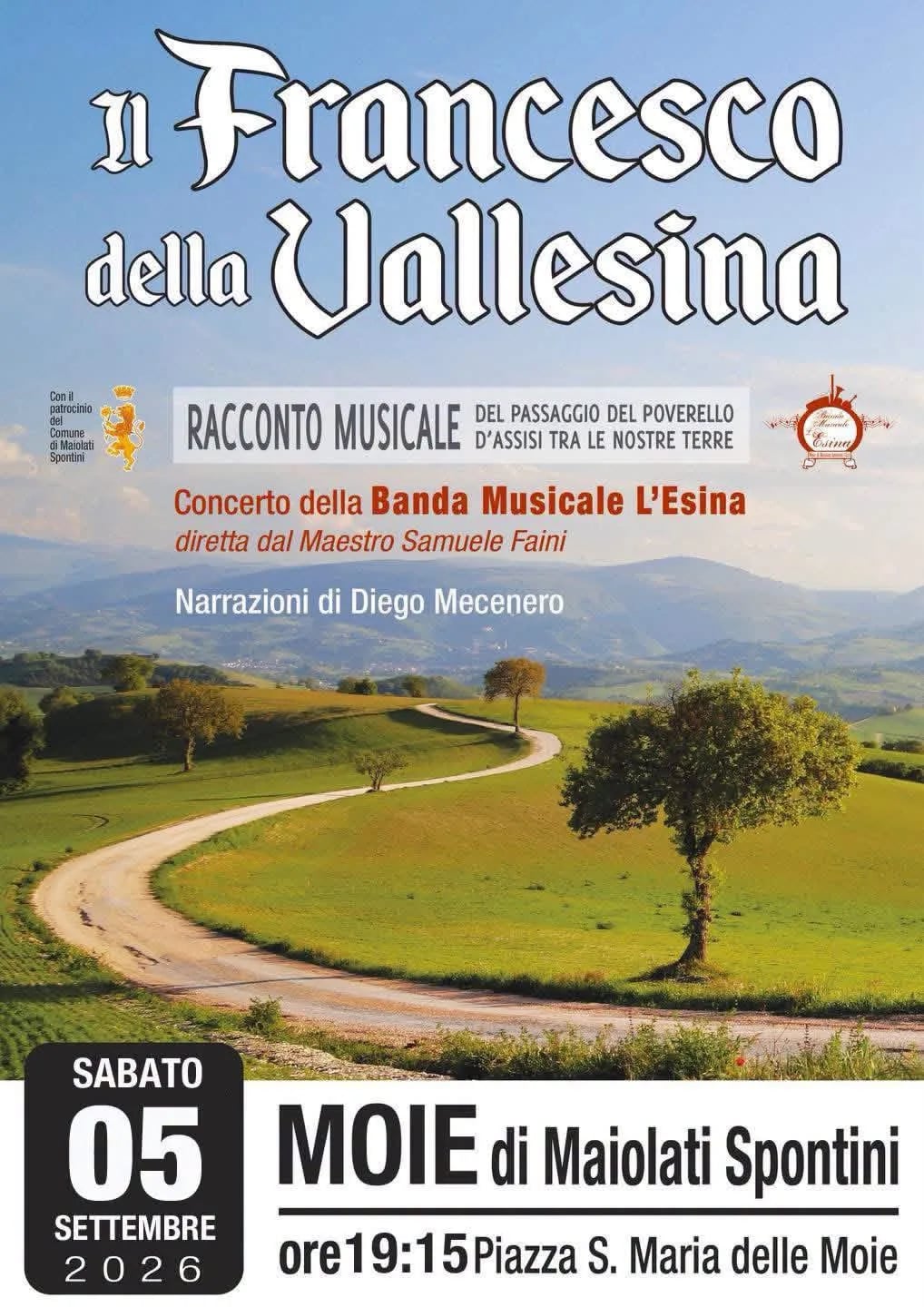 Locandina Il Francesco della Vallesina 2026 a Maiolati Spontini (Ancona)