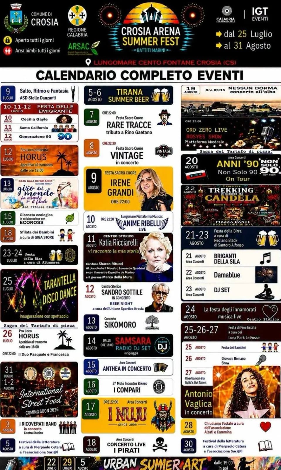 Locandina Sandro Sottile in concerto 2026 a Crosia (Cosenza)