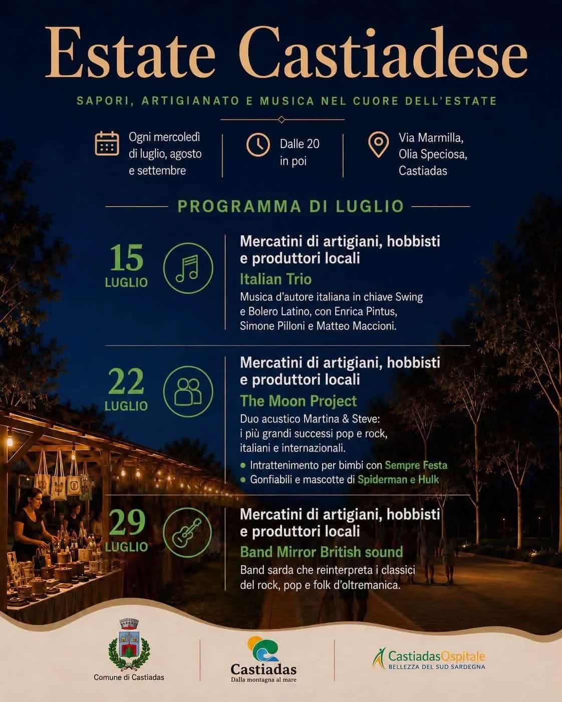 Estate Castiadese — Mercatini e Italian Trio 2026