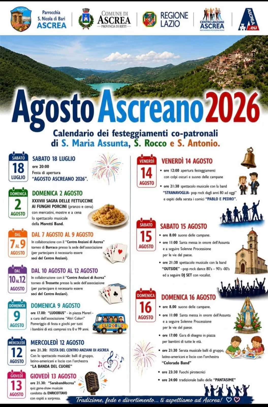 Festa dell'Assunta, Fuochi e Pantasime 2026
