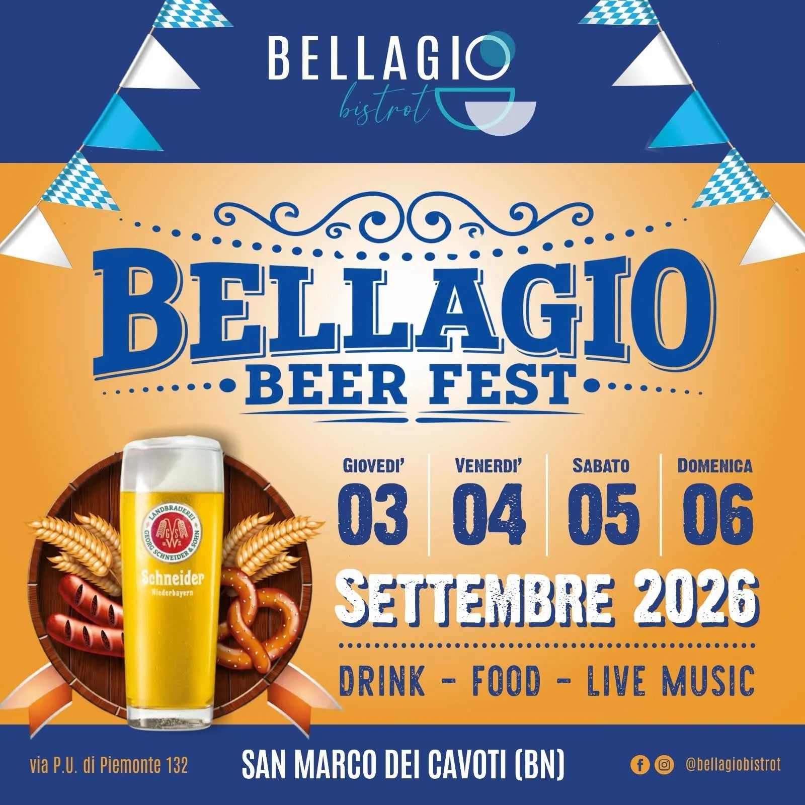 Locandina Bellagio Beer Fest 2026 a San Marco dei Cavoti (Benevento)