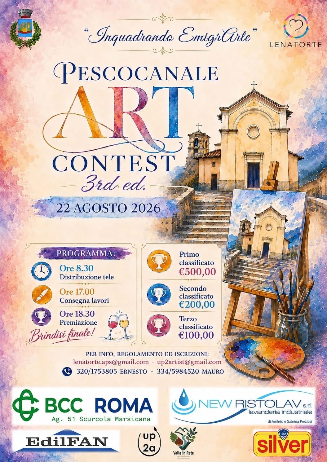 Locandina 3ª Pescocanale Art Contest 2026 a Scurcola Marsicana (L'Aquila)