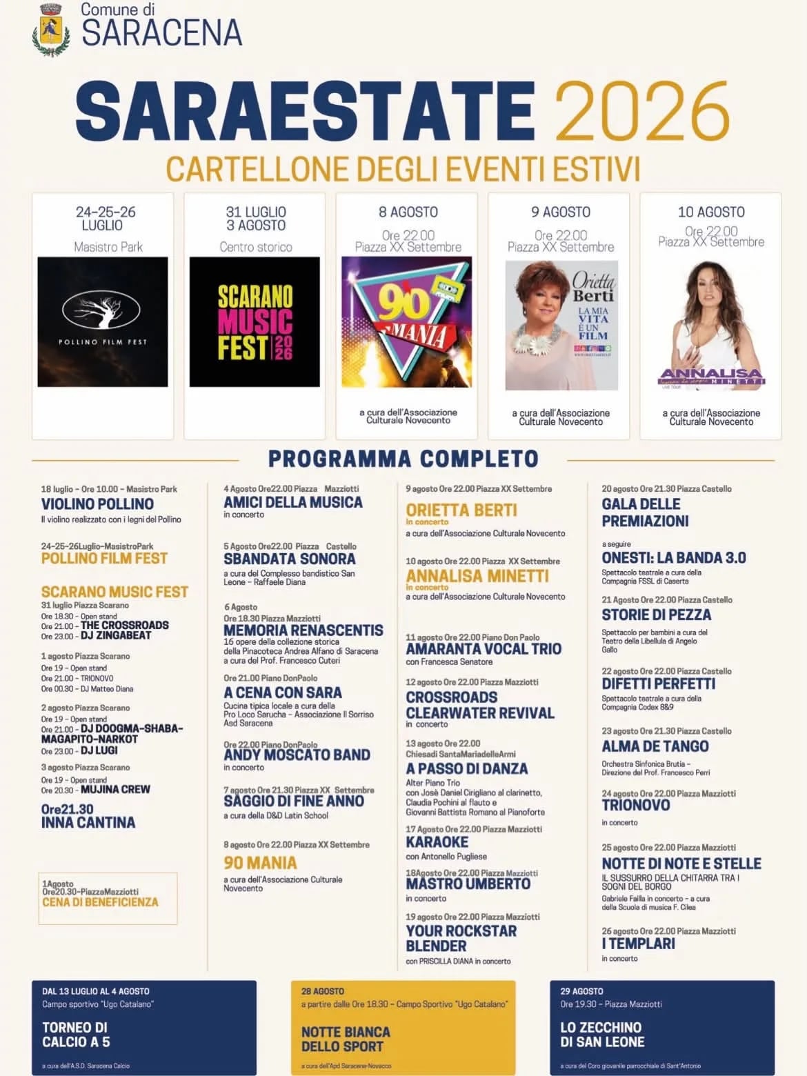 Locandina Crossroads Clearwater Revival 2026 a Saracena (Cosenza)
