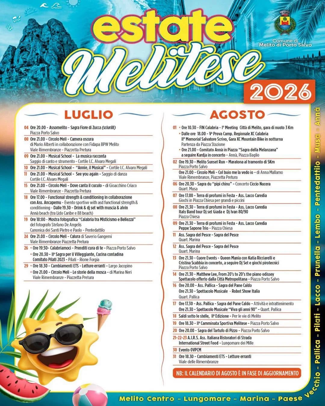Locandina Sagra del Pesce 2026 a Melito di Porto Salvo (Reggio calabria)
