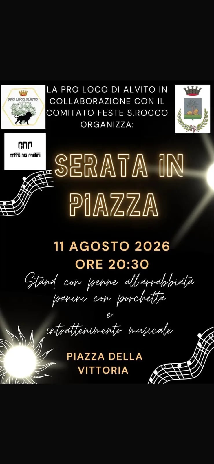 Locandina Serata in Piazza 2026 a Alvito (Frosinone)
