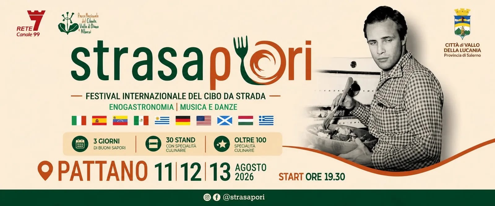Locandina Strasapori 2026 Festival Internazionale del Cibo da Strada a Vallo della Lucania (Salerno)