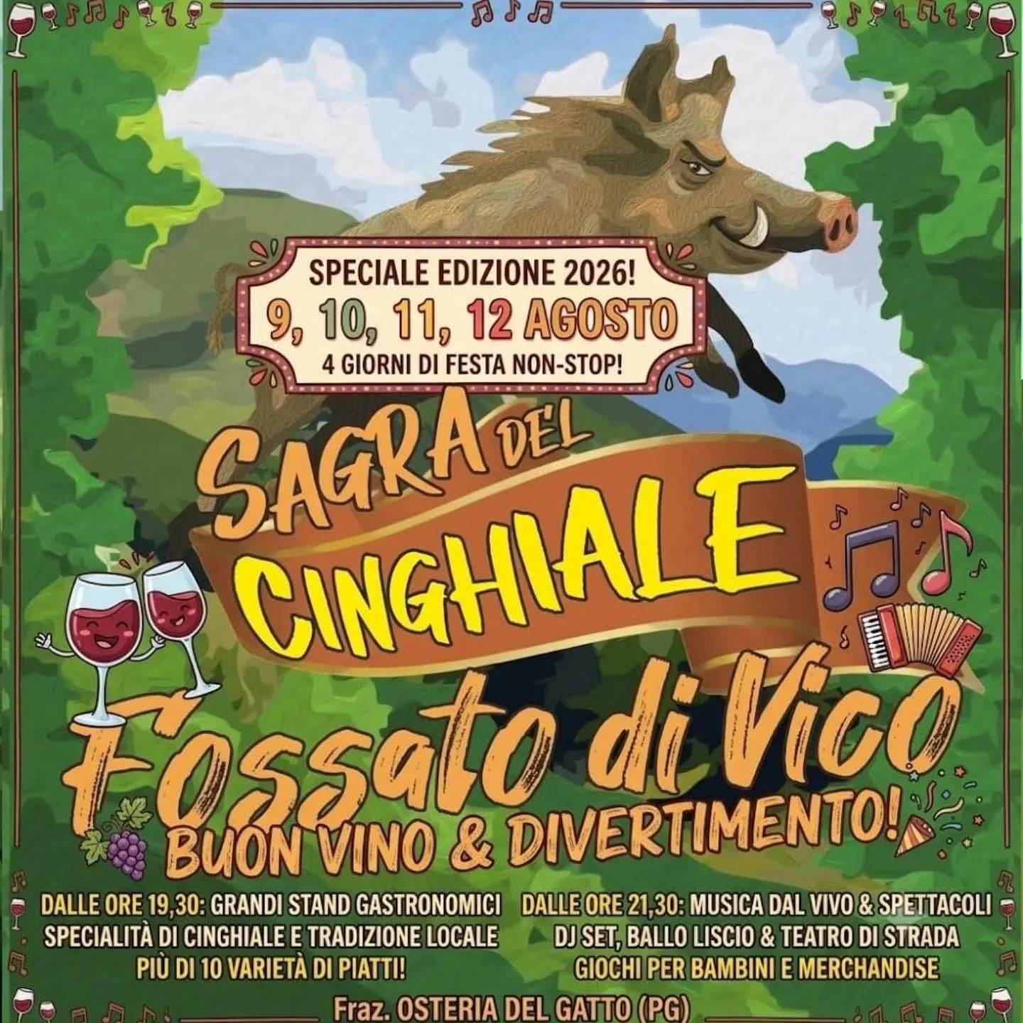 Locandina Sagra del Cinghiale Fossato di Vico 2026 a Fossato di Vico (Perugia)