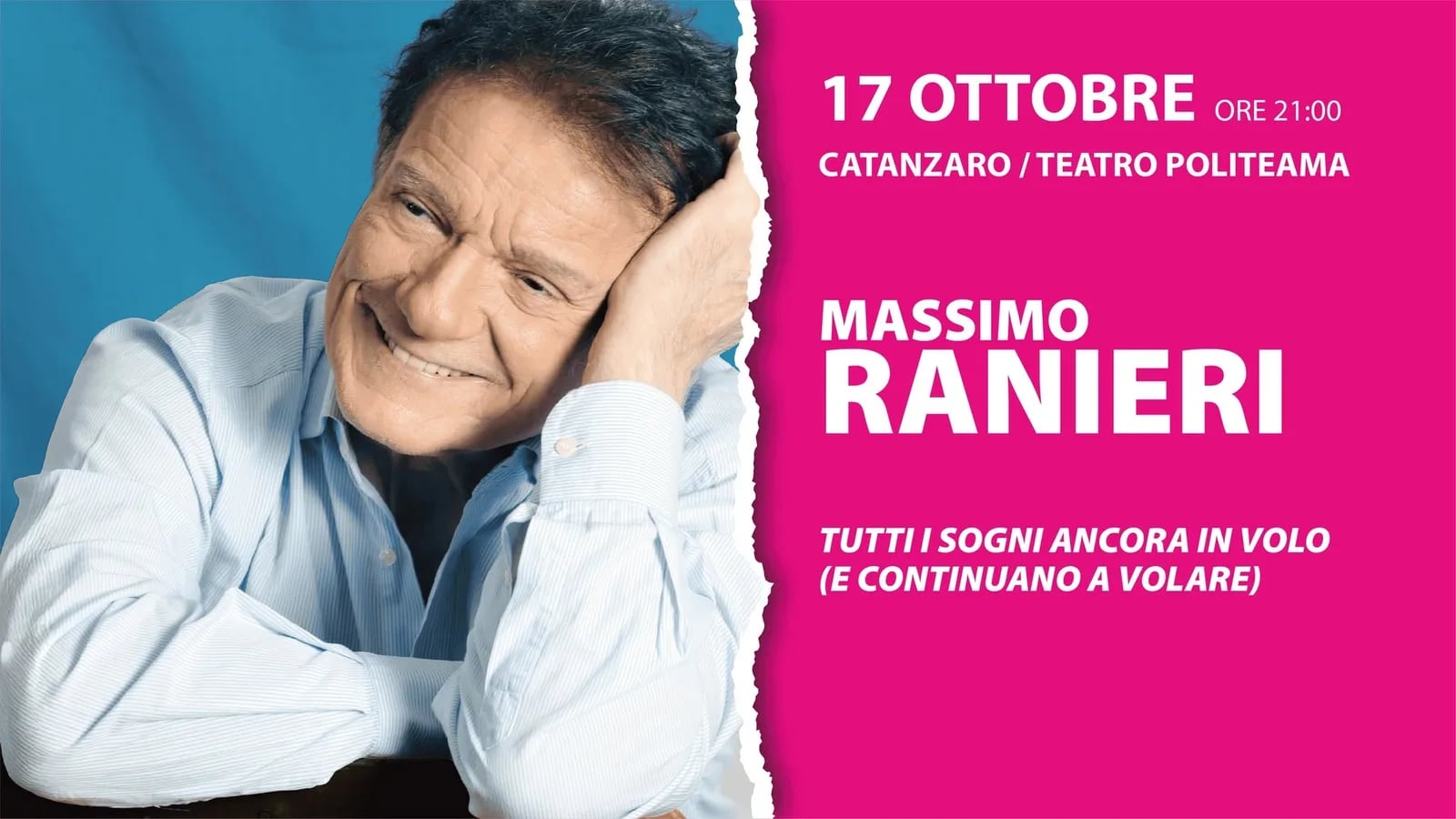 Locandina Massimo Ranieri - Tutti i Sogni Ancora in Volo 2026 a Catanzaro (Catanzaro)
