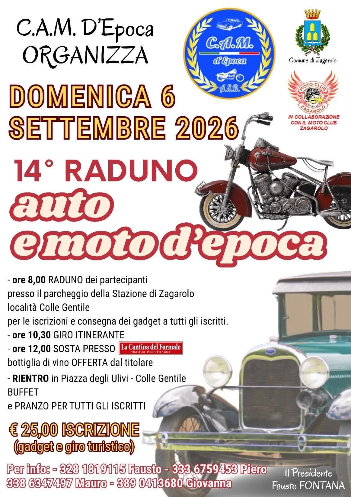 14° Raduno auto e moto d'epoca 2026