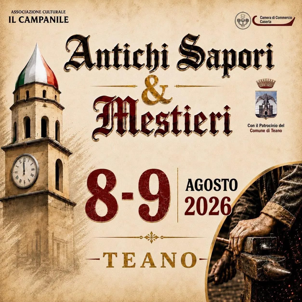 Locandina Antichi Sapori & Mestieri 2026 a Teano (Caserta)