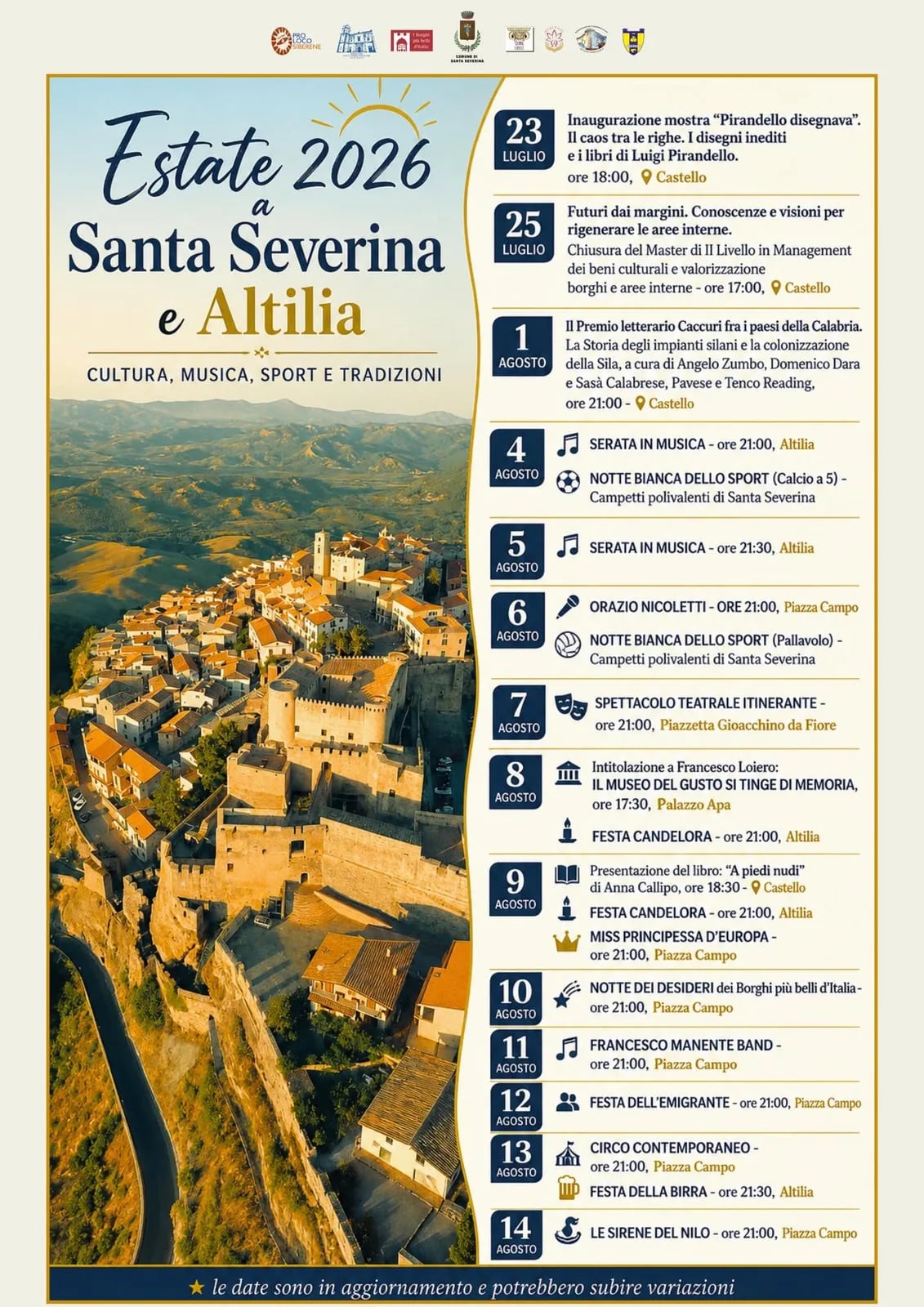 Locandina Festa dell'Emigrante 2026 a Santa Severina (Crotone)