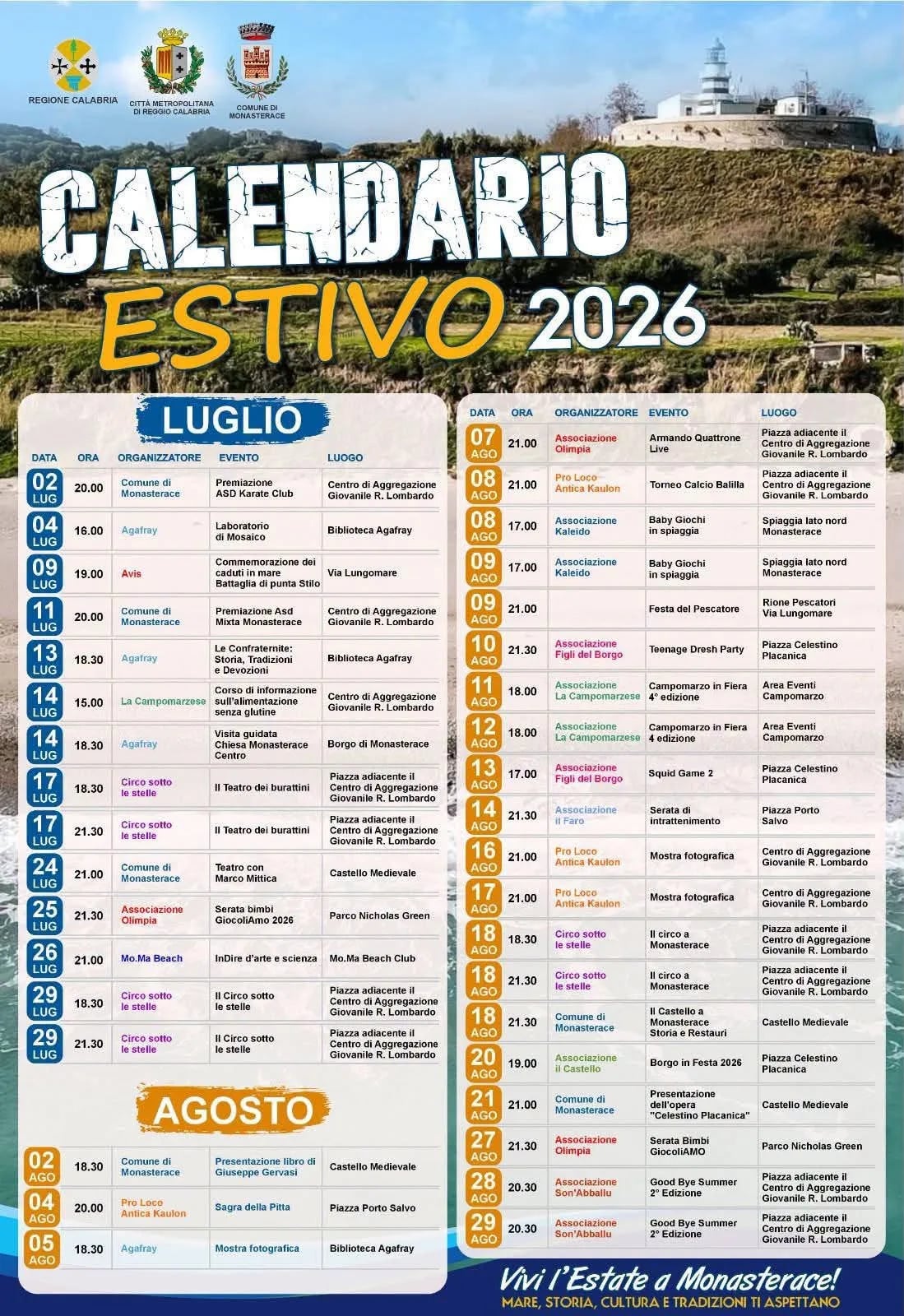 Locandina Squid Game 2 2026 a Monasterace (Reggio calabria)