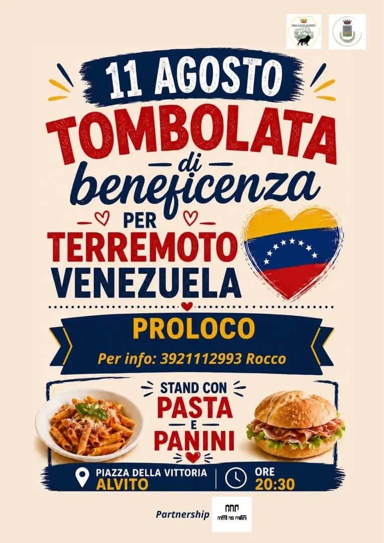 Tombolata di Beneficenza per Terremoto Venezuela 2026