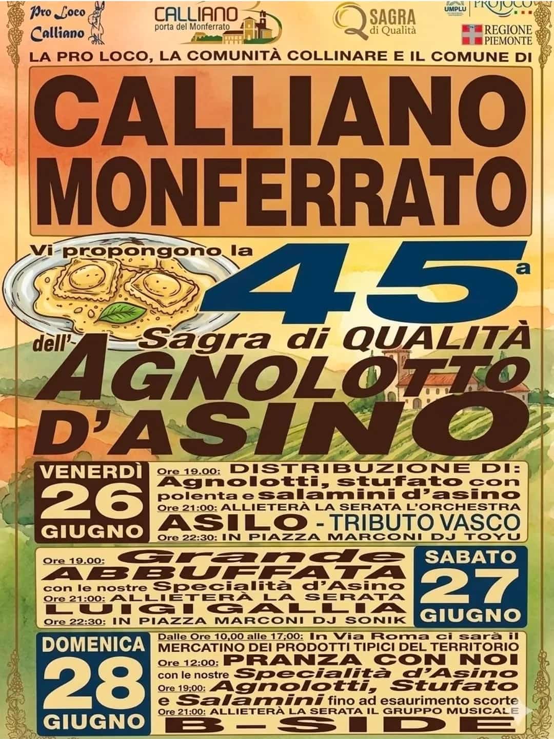 45ª Sagra di Qualità dell'Agnolotto d'Asino 2026
