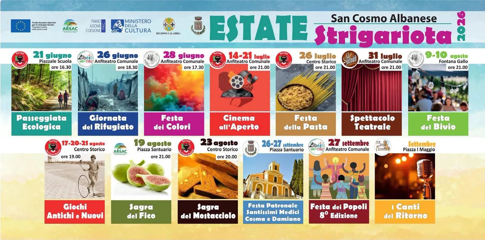 Locandina Sagra del Fico 2026 a San Cosmo Albanese (Cosenza)