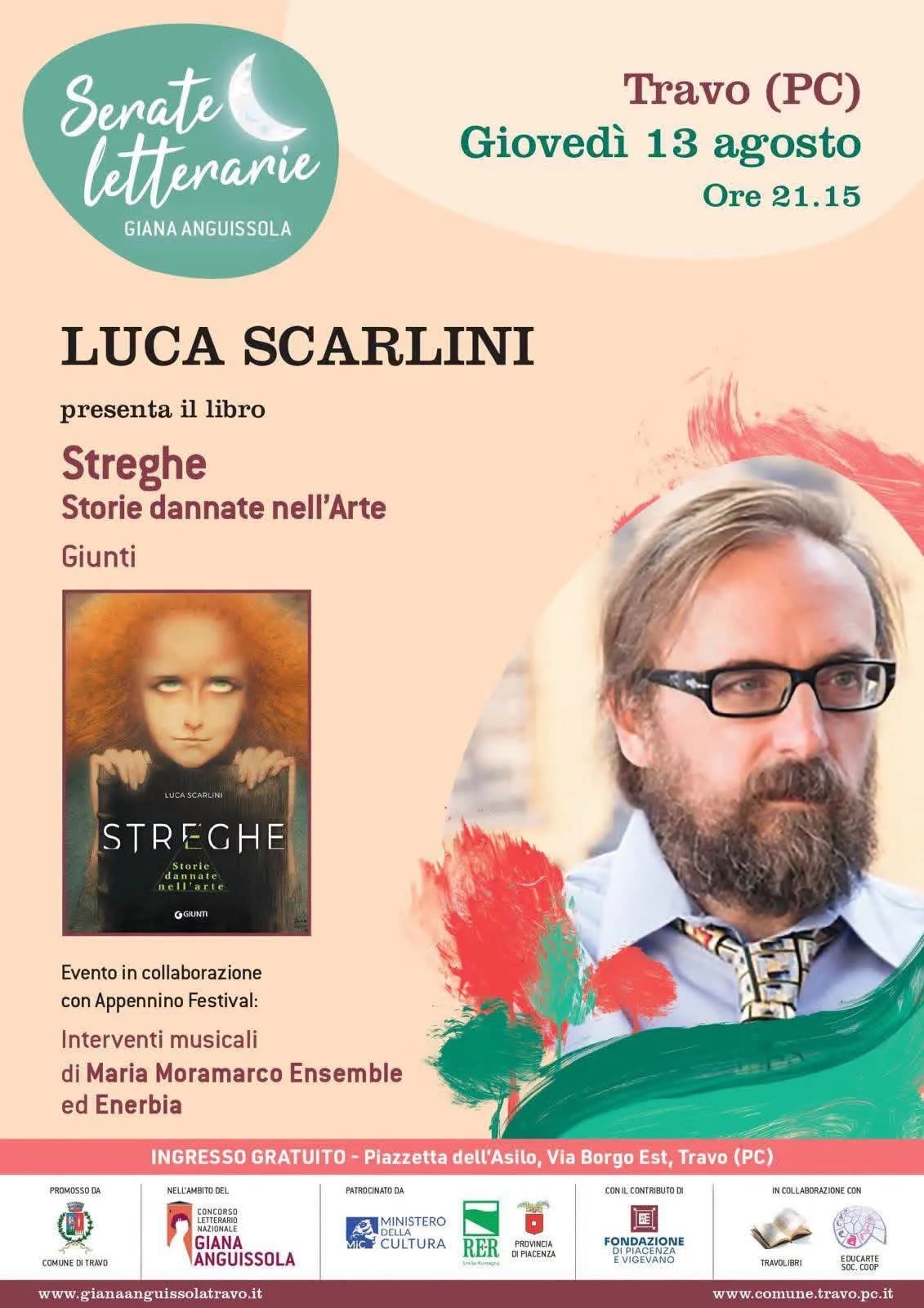 Locandina Serate letterarie Giana Anguissola 2026 a Travo (Piacenza)