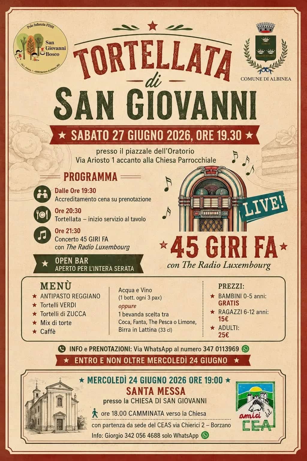 Tortellata di San Giovanni 2026