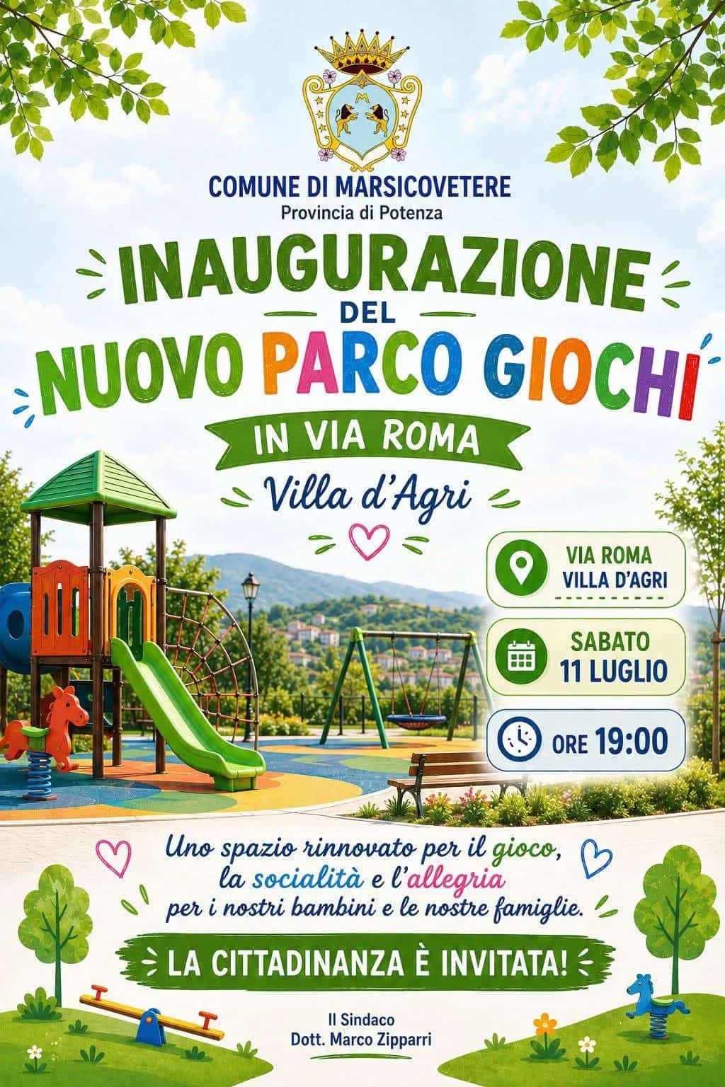Inaugurazione del Nuovo Parco Giochi Villa d'Agri 2026