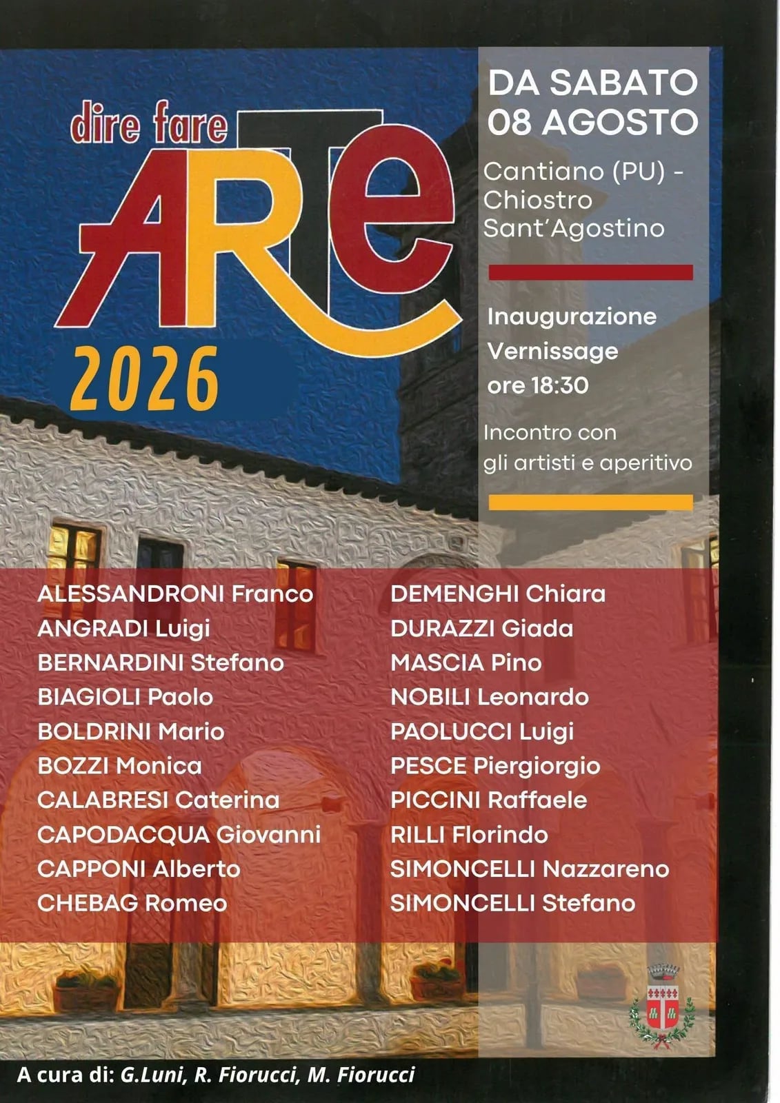 Locandina dire fare ARTe 2026 a Cantiano (Pesaro e urbino)