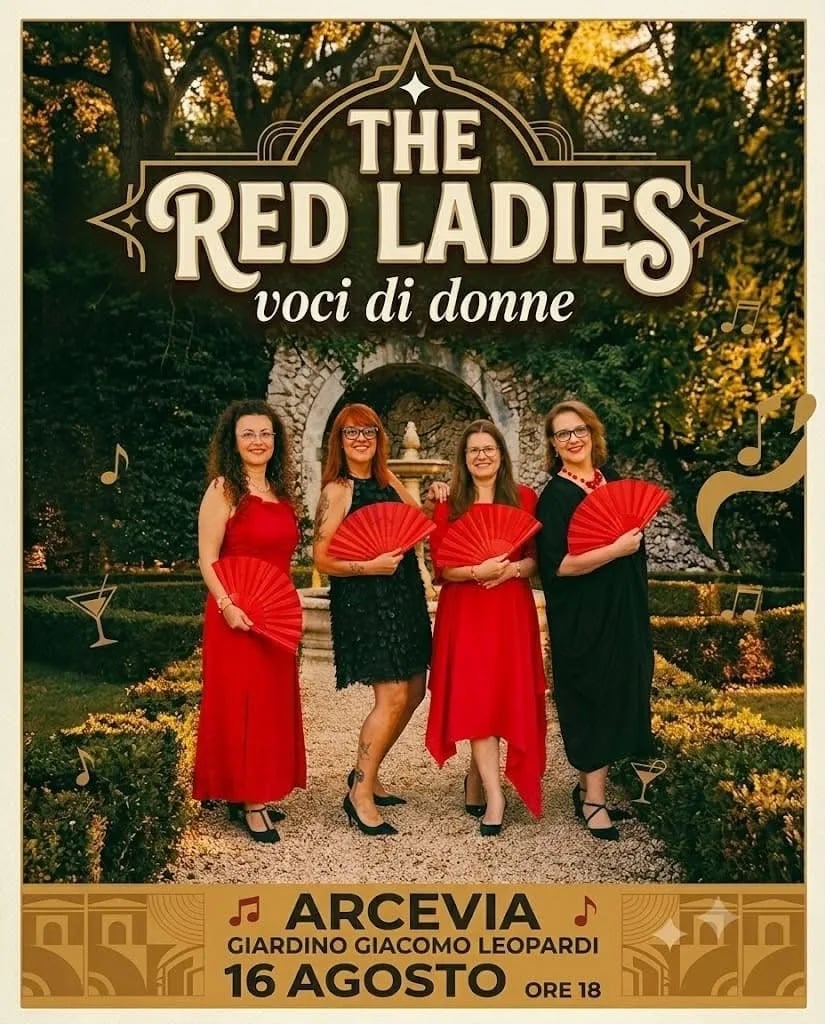 Locandina The Red Ladies voci di donne 2026 a Arcevia (Ancona)