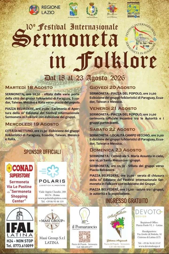 10° Festival Internazionale Sermoneta in Folklore 2026
